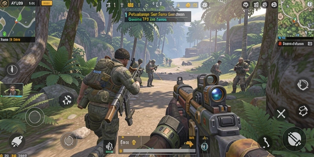 Tangkapan layar menampilkan aksi mendebarkan dalam game TPS AYU89.