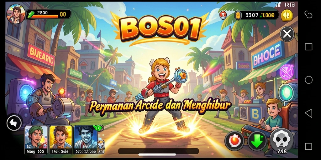 Gameplay seru dari BOS01 dengan berbagai level menantang.