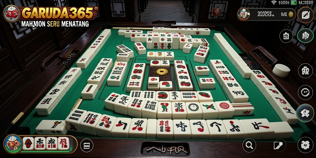 Screenshot GARUDA365 menampilkan aksi seru permainan Mahjong.