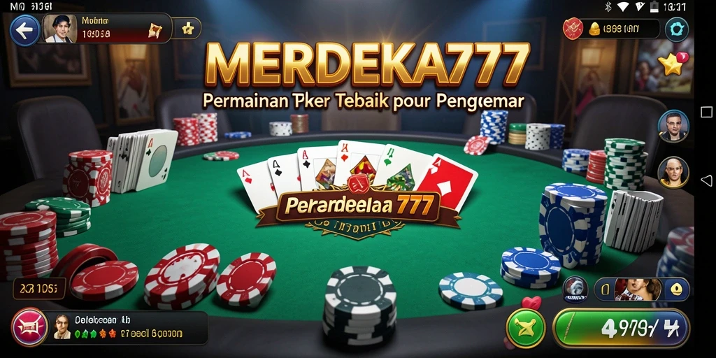 Tampilan utama gameplay Poker di MERDEKA777 dengan berbagai jenis meja.
