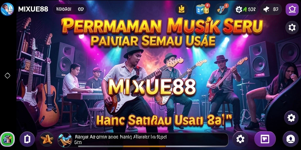 Gameplay seru dalam MIXUE88 dengan berbagai genre musik.