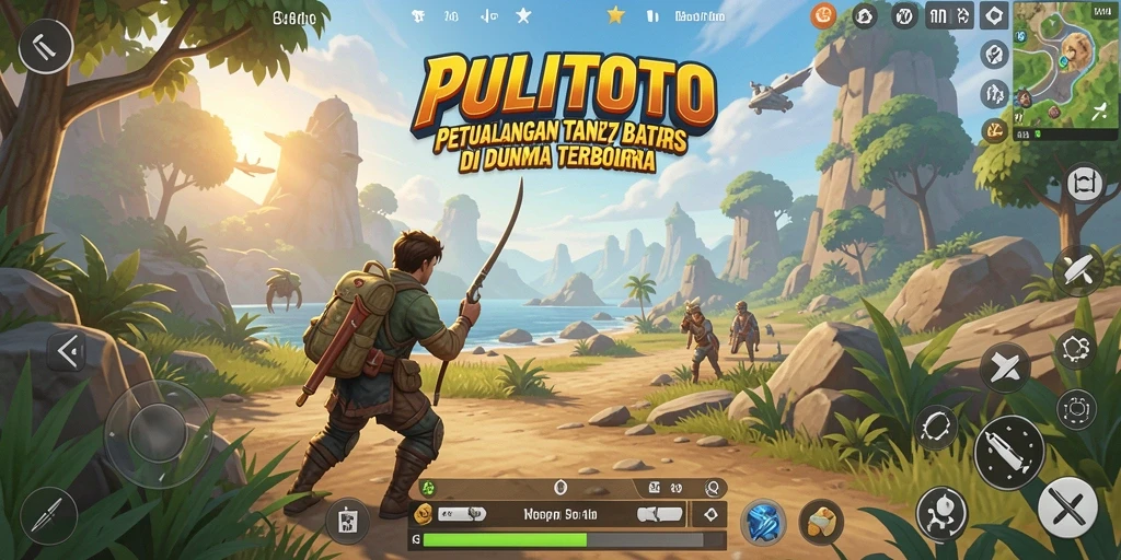 Screenshot PULITOTO menampilkan petualangan seru di dunia terbuka.